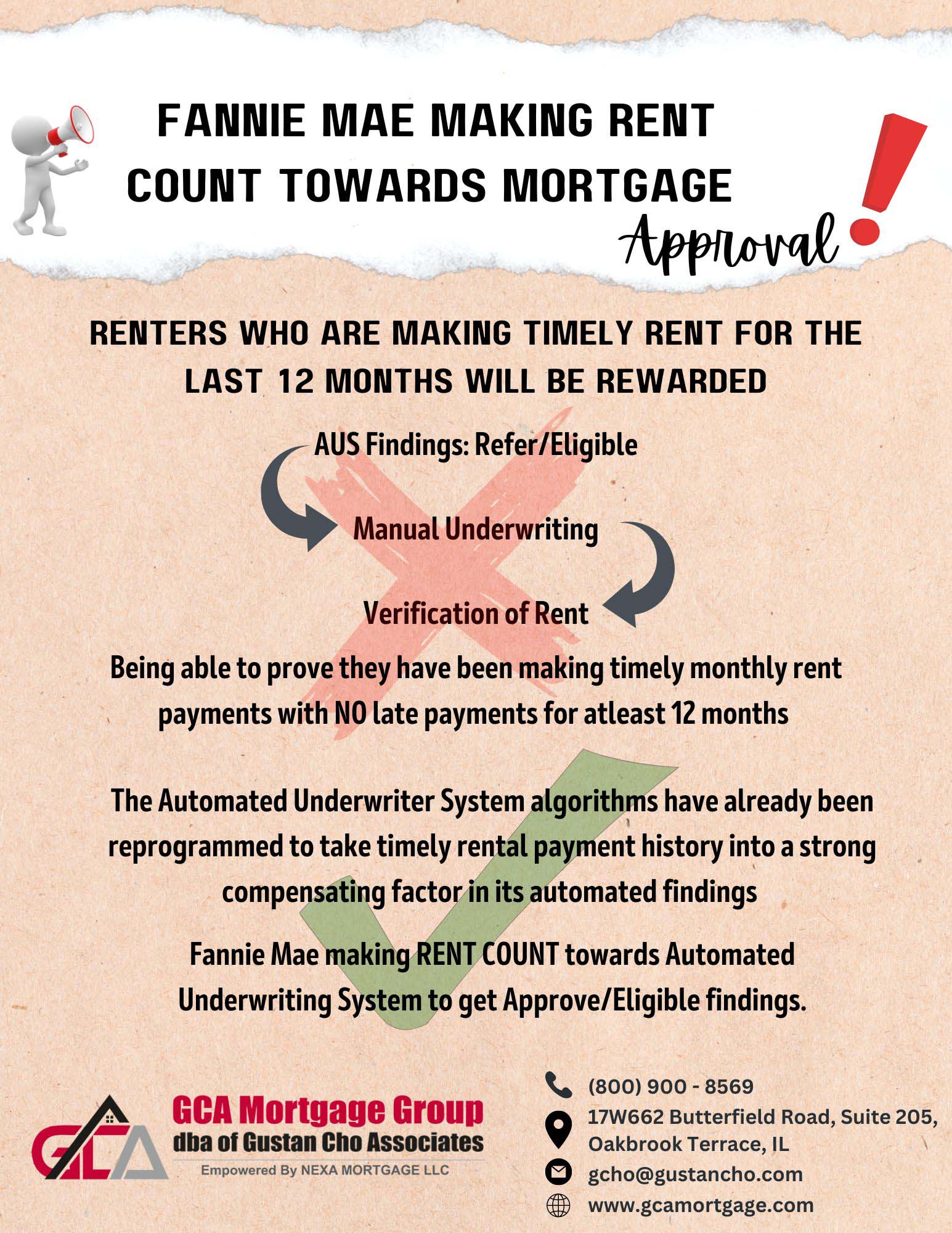 Fannie Mae Making Rent Count Towards Mortgage Approval