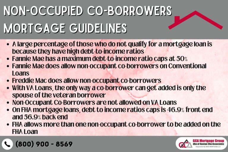 NonOccupied CoBorrowers Mortgage Guidelines On FHA Loans GCA Mortgage